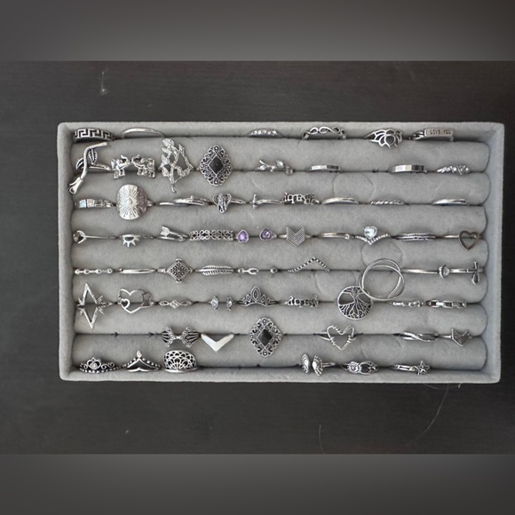 Women silvery Finger Rings Mix Style Jewelry - Picture 3 of 9